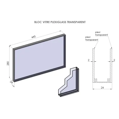 Glass block for Rectangular Porthole