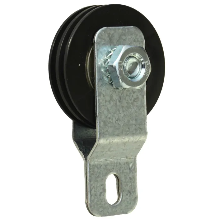 Poulie Mobile Nylon Diamètre 50mm double gorge + support mono-ressort