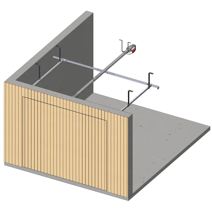 Porte de garage avec revêtement bois affleurant