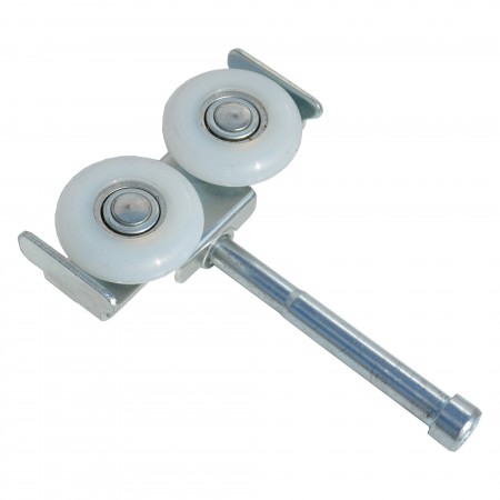 Tandem rollers for a side sliding sectional door