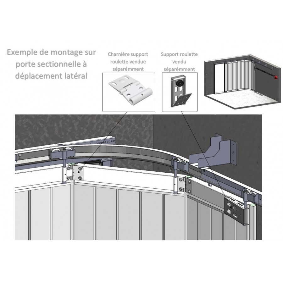 Galet de guidage bas pour porte de garage latérale