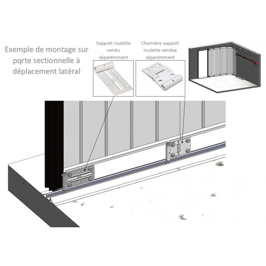 Galet de guidage bas pour porte de garage latérale