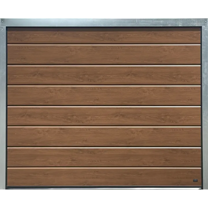 Velocia sectional door - Polygrain groove / smooth - Dark Oak - Motorized