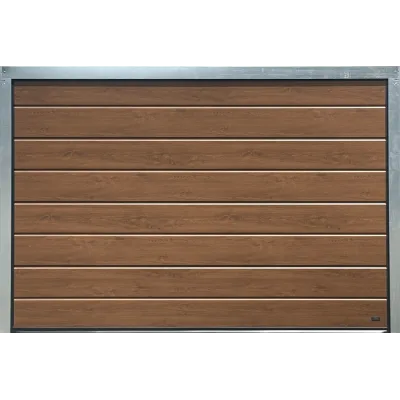 Porte de garage sectionnelle Chêne Foncé largeur 3000mm