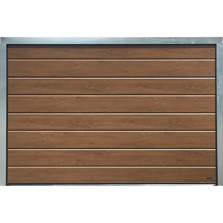 Porte de garage sectionnelle Chêne Foncé largeur 3000mm