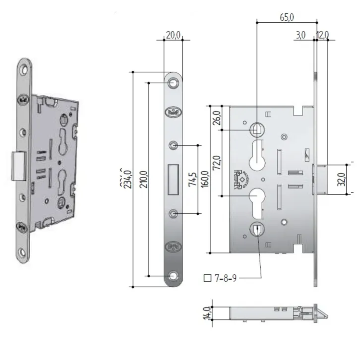 Coffre de serrure Portillon 1 Point