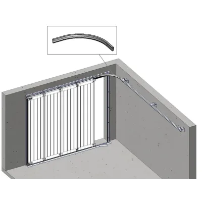 Rail cintré pour porte à déplacement latéral