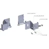Supports roulettes sectionnelle du bas + accroche cable déporté + roulettes (la paire)