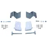 Supports roulettes sectionnelle du bas + accroche cable déporté + roulettes (la paire)
