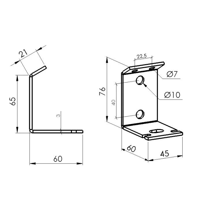 Sabot de montant sectionnelle (la paire)