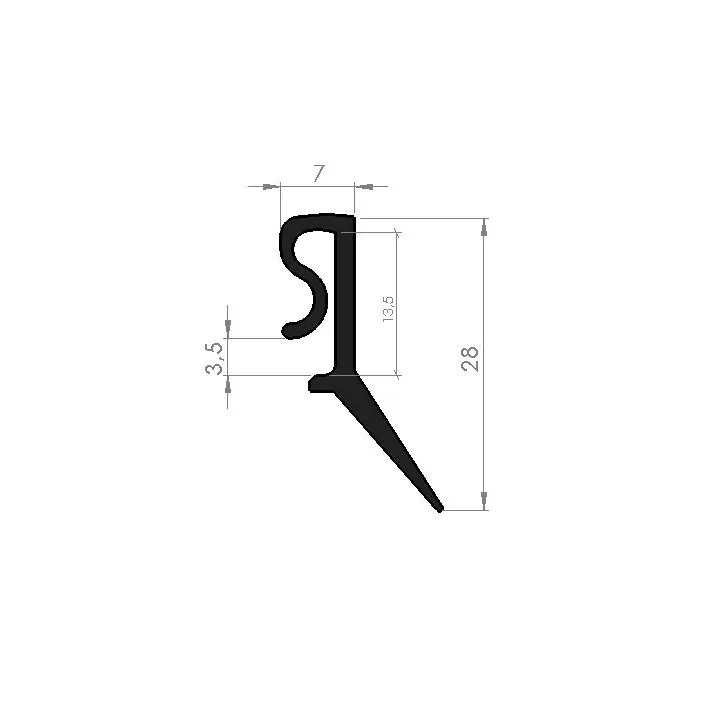 Dimensions joint d'huisserie sectionnelle