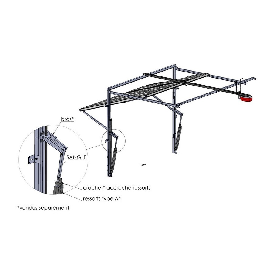 Sangle de tension de ressort de porte de garage basculante