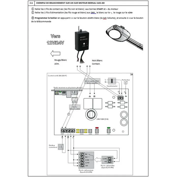 Universal radio receiver for garage door motor
