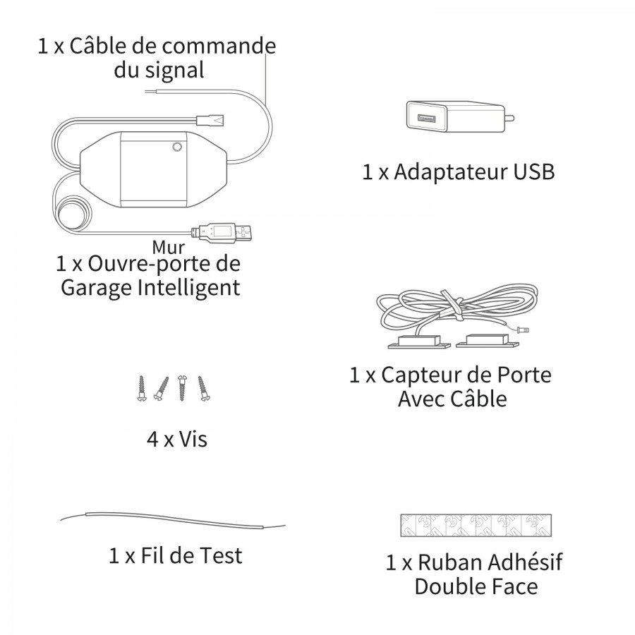 Branchement ouvre porte garage Meross sur moteur somfy - Avec