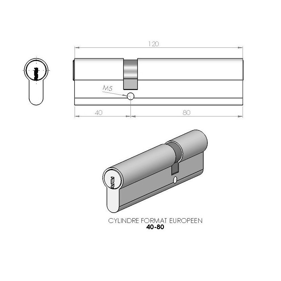 Demi cylindre profilé pour serrure basculante et sectionnele Hörmann