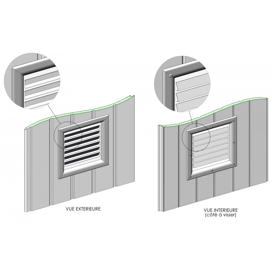 Grille d'aération pour porte de garage