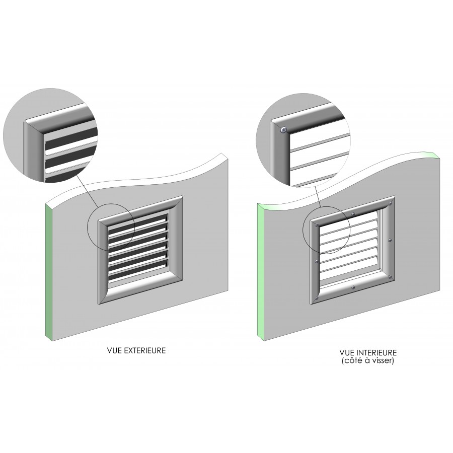 Garage door ventilation grille - Axone-Spadone