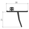 Mudflap Seal 25 mm Up-and-over Door