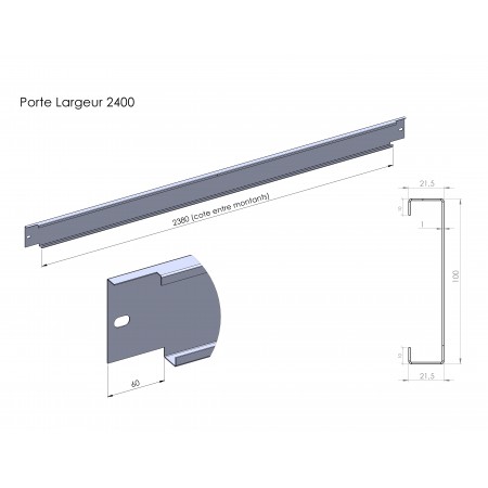 Traverse Haute Sectionnelle PORTE LARGEUR 2400