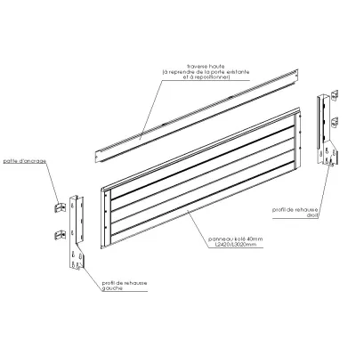 Réhausse porte sectionnelle