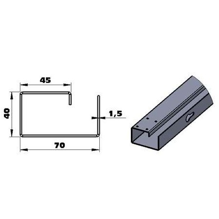 Up-and-over door jamb profile (pair)