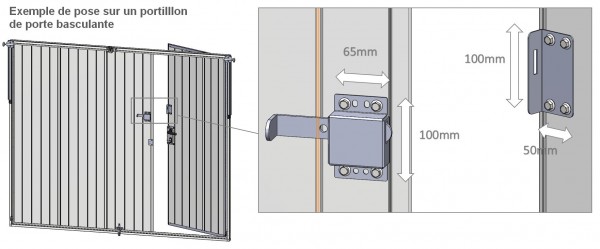 verrou soupplémentaire pour portillon de porte de garage