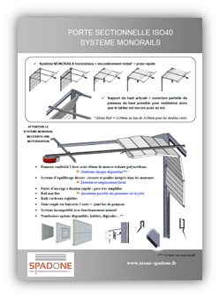 Technical documentation of our monorail sectional doors