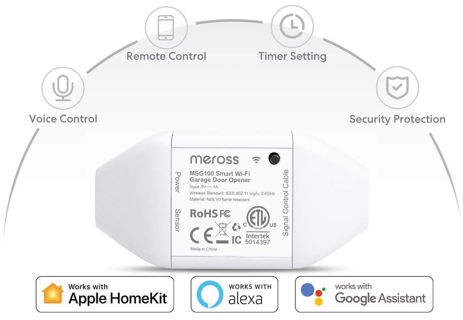 Garage door motor connected receiver