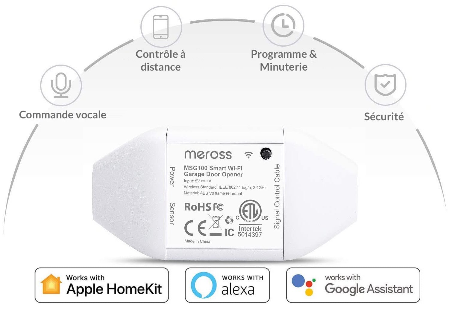 Récepteur connecté moteur de porte de garage