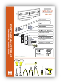 Kit serrure 2 points pour sectionnelle