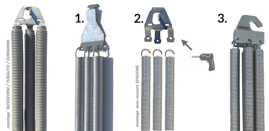 Kit de remplacement ressorts de TORSION porte isolée 40mm - Axone-Spadone