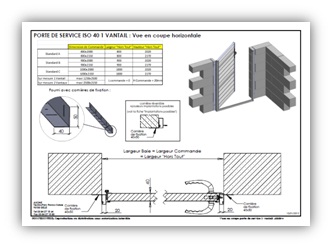 Miniature PDF cross-sectional views service door 1 leaf