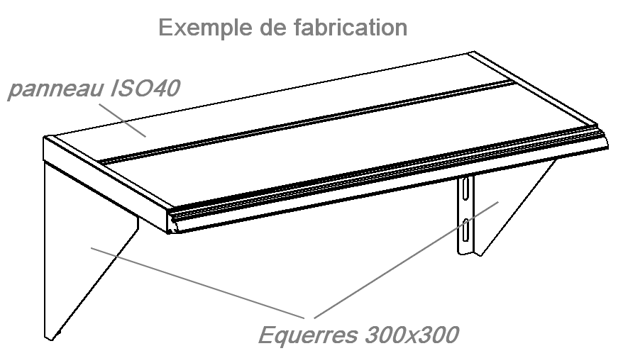 Exemple de fabrication avec un panneau ISO40 et des Equerres 300x300
