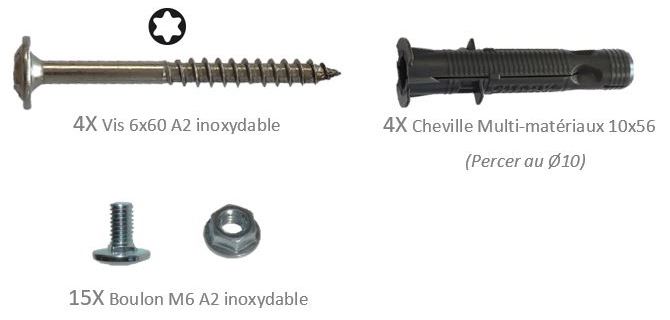 Stainless steel screws provided