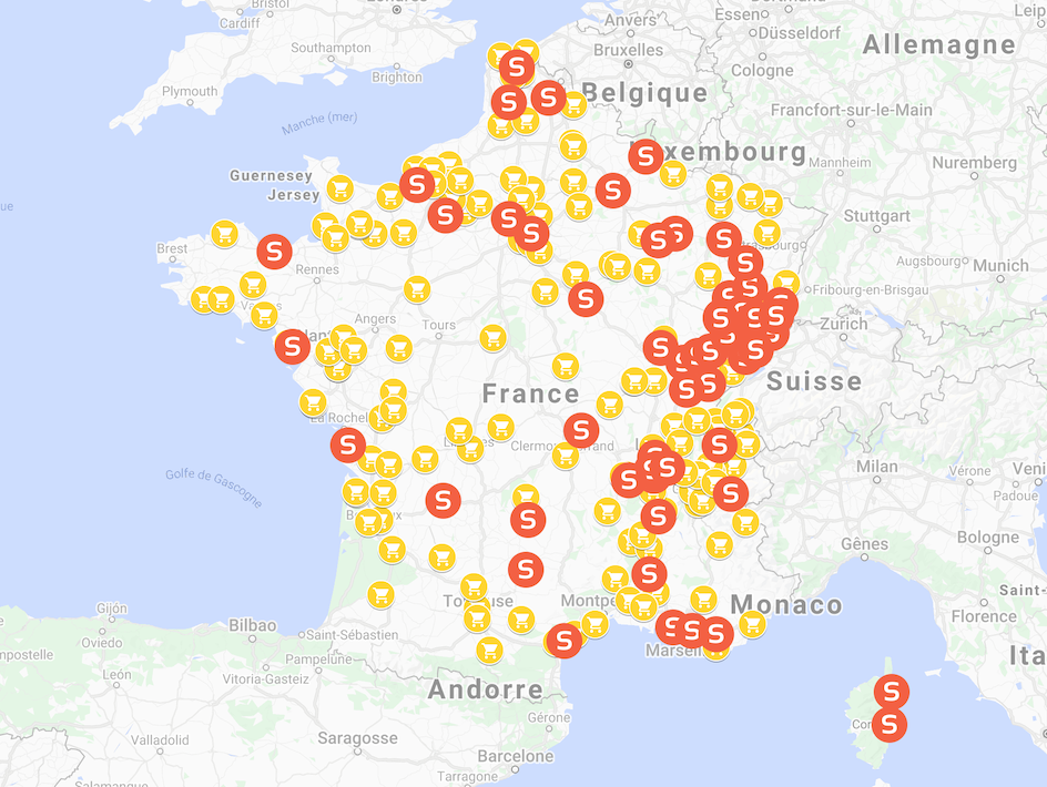 Carte revendeurs porte de garage Spadone